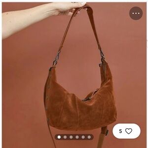 Hammitt Morgan Suede Mahogany cross body bag